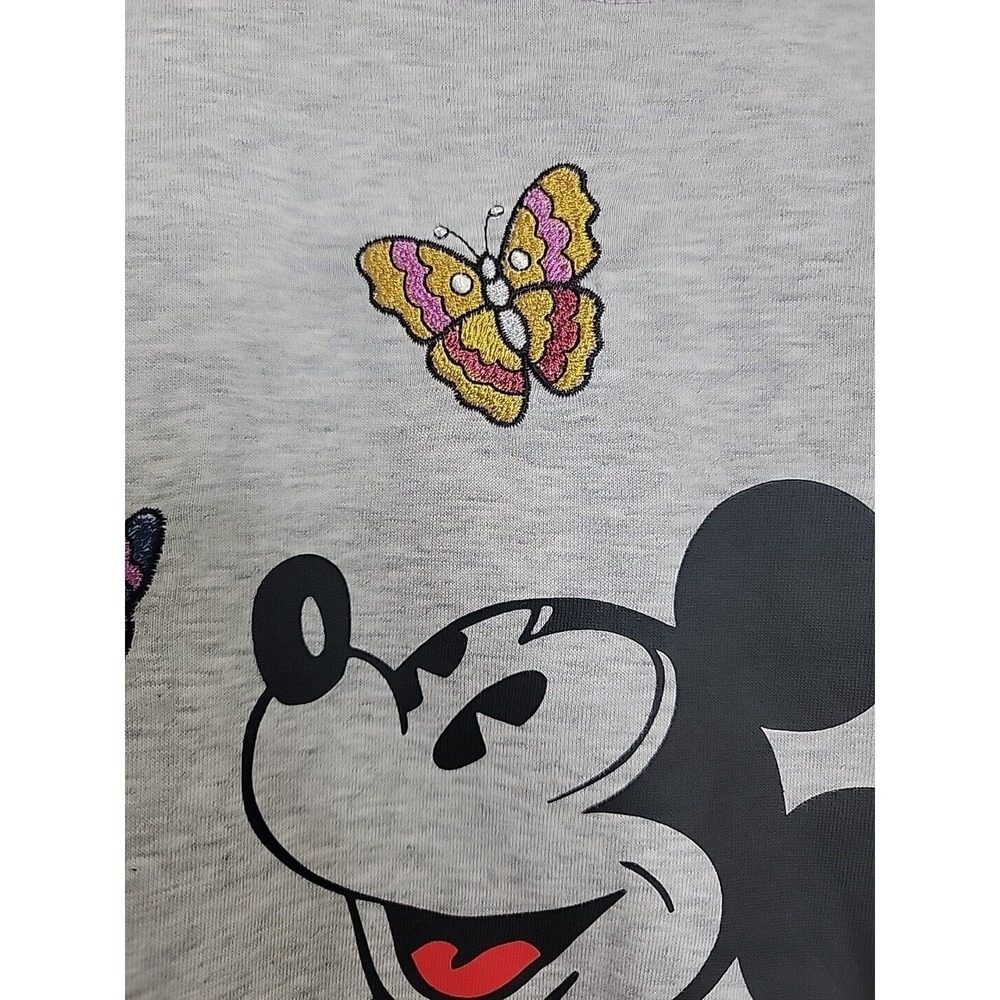 Disney Mickey Mouse Licensed Ladies Character Tee With Embroidery Size XL Gray - Picture 3 of 9